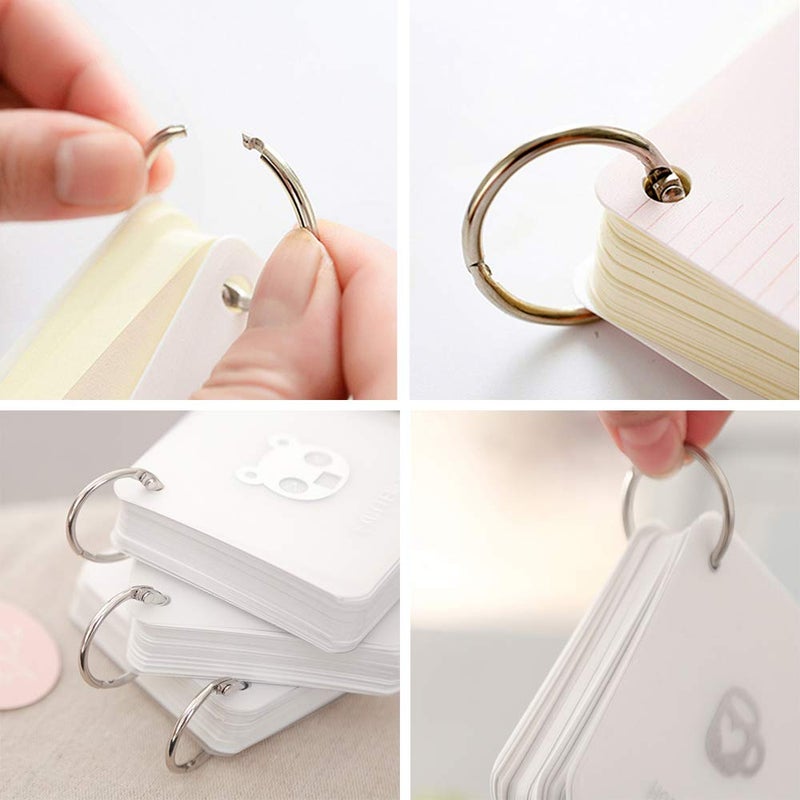 Antner 100Pcs 1 Inch Loose Leaf Binder Rings Nickel Plated Metal Office Book Rings Clips Keychain Keyrings for Index Cards, Flashcards, Notebooks, Photos, Scrapbooks, Home Office Supplies, Silver - Image 4